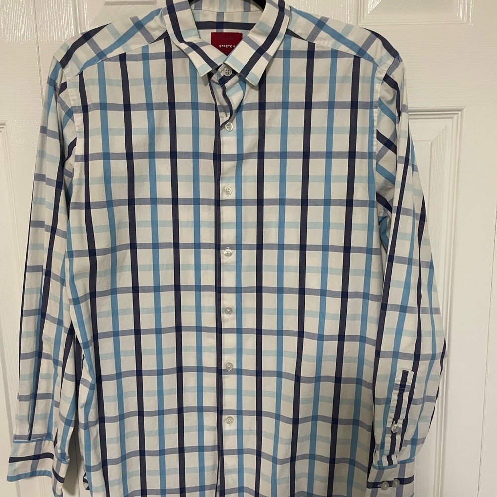 Alfani Men's Blue Plaid Button-Down Shirt